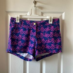 MacBeth Collection by Margaret Josephs Pink Bicycle Print Shorts Preppy